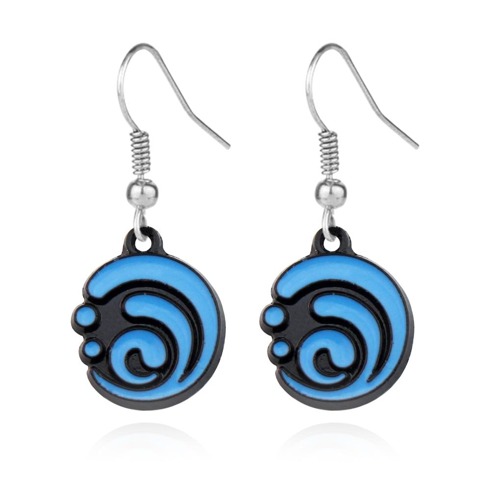 Fashion Game Genshin Impact The Dottore Doctor Ear Clip Blue Drop Earrings for Women Man Earclip Jewelry
