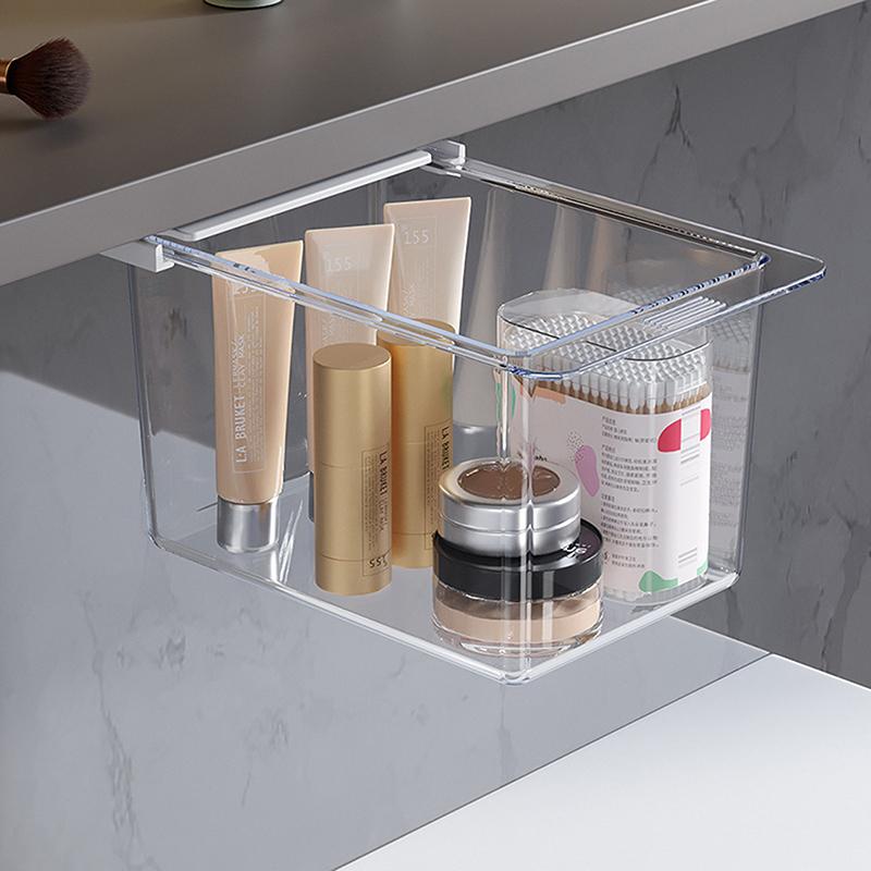 Drawer-Type Storage Box Under Mirror Cabinet Transparent Cartoon Toilet Cotton Bathroom Cabinet Drawer-Type Shelf Jewelry Case