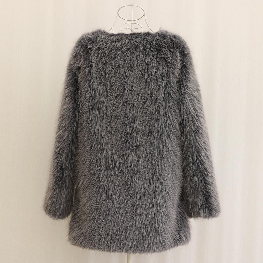 Women's fur jacket imitation beach sheep hair medium and long coat washed fox hair long sleeves large size floating hair top