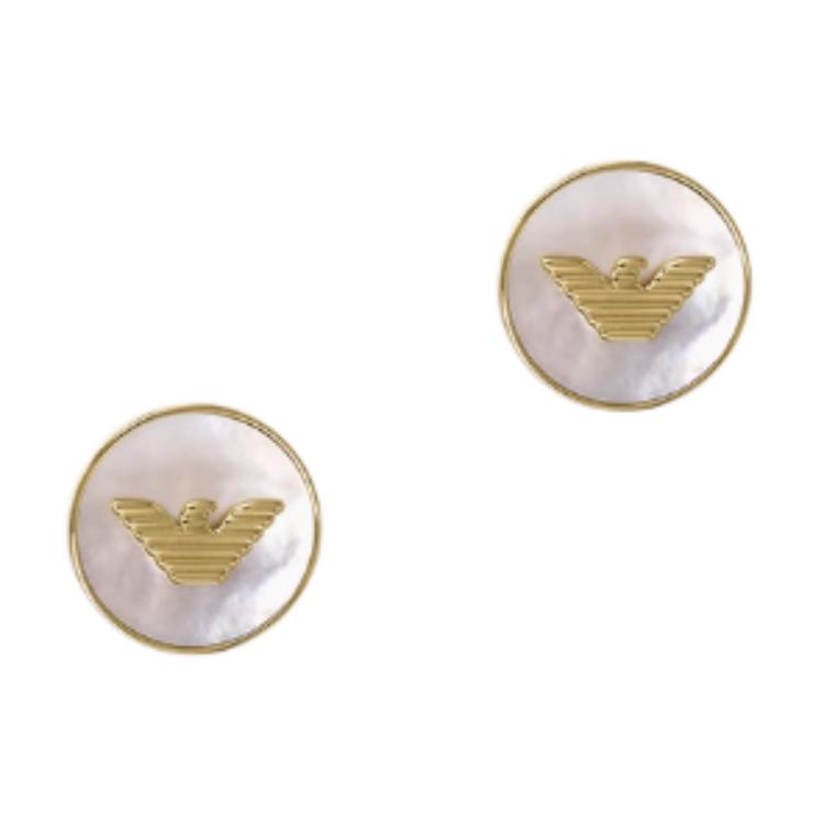 Emporio Armani Mother Of Pearl Round Shape Earrings Women earrings Gold EGS3141710 F,Gold
