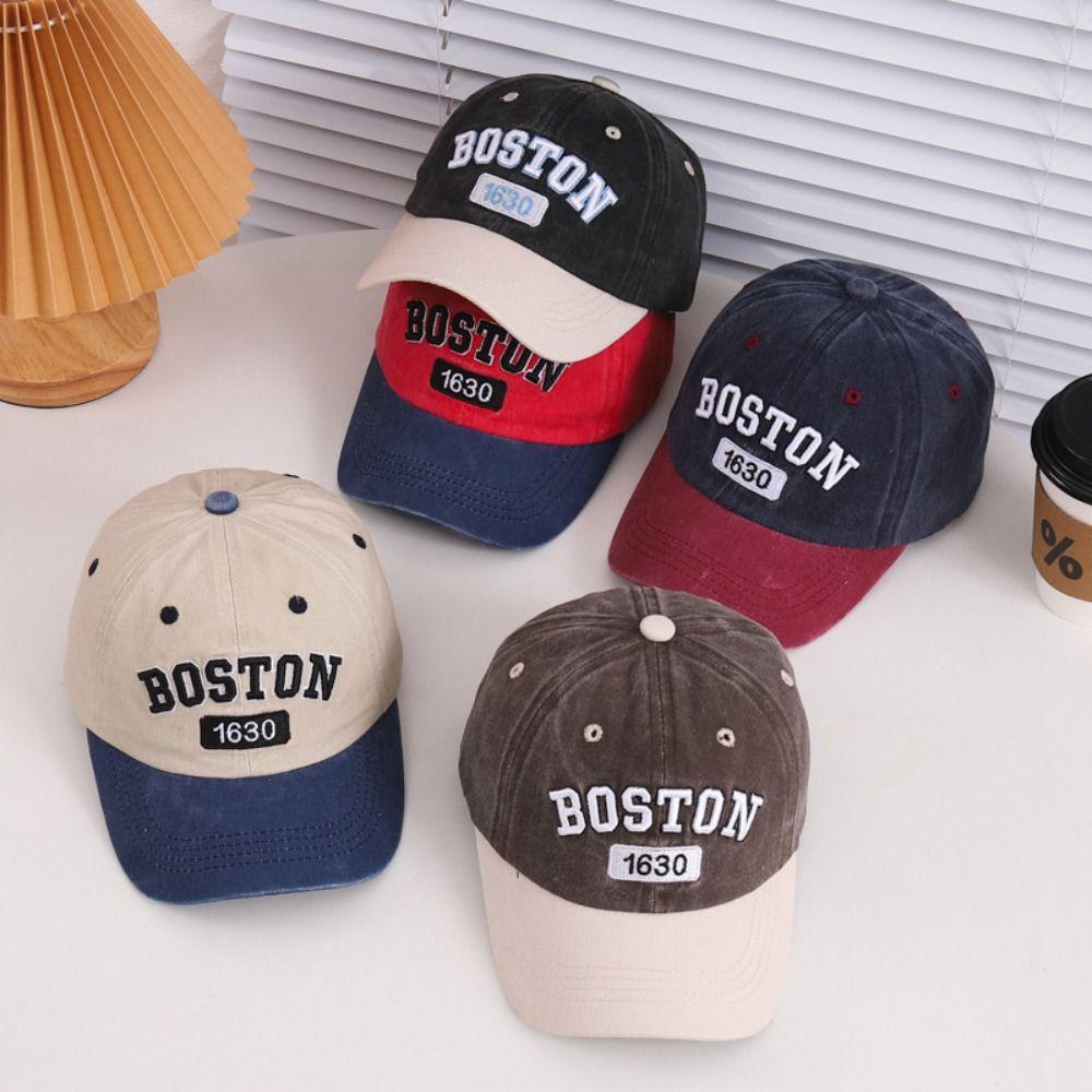 Korean Style Letter Peaked Cap Patchwork Children's Sunhat Simple Baby Baseball Hat  Travel