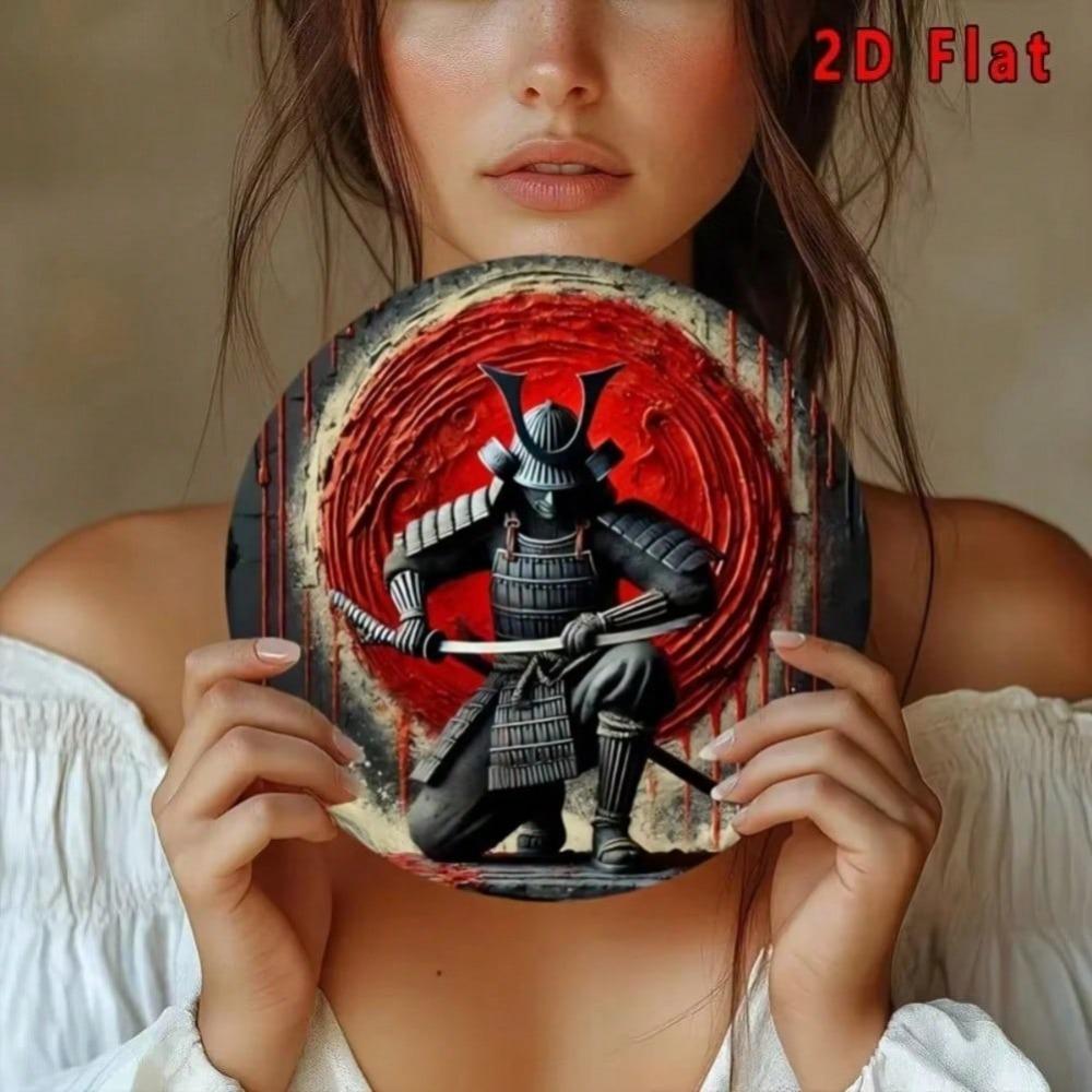 Retro Samurai Metal Tin Sign Waterproof Aluminum Wall Art for Home Cafe Garage Decor