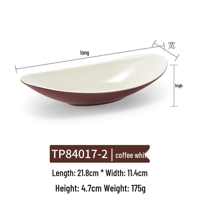 Melamine Rectangular Plate for BBQ & Side Dishes - Imitation Porcelain Tableware