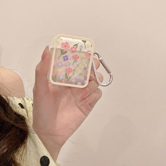 Literary small fresh flowers for AirPods 1 generation Pro earphone case Apple new third generation soft shell square