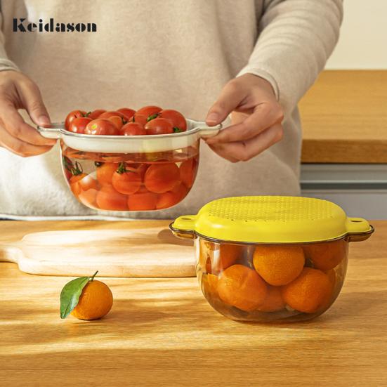 Useful Food Grade PET Vegetable Washing Basket Colander Fruit Kitchen Accessories