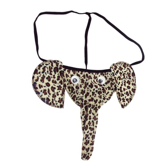 Men Elephant Thong Breathable Funny Bulge Pouch Elastic Moisture Wicking Pornographic Soft Long Elephant Nose Men G String for Inside Wear