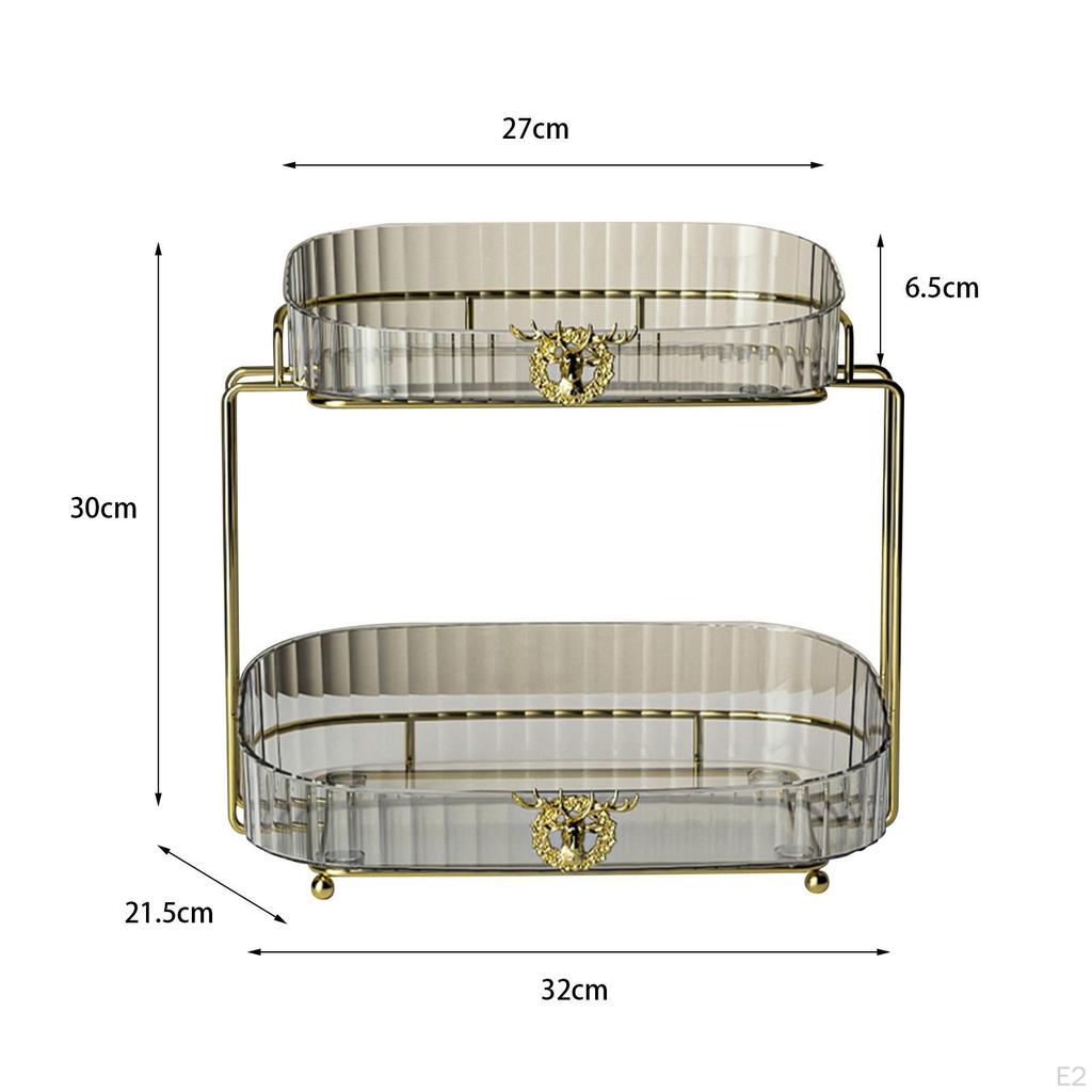 2 Tier Storage Shelf Decoration Practical Transparent Container Organizer Holder for Kitchen