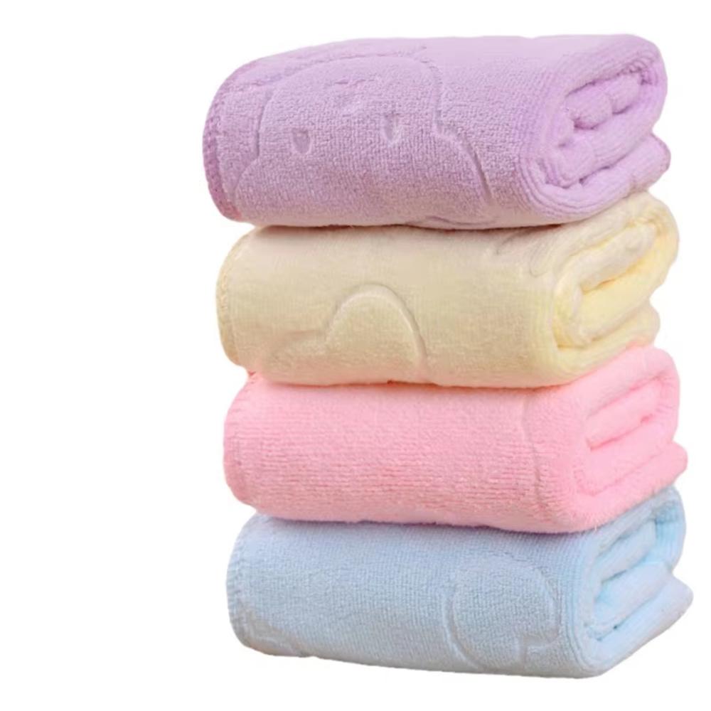 

Candy Color Microfiber Kindergarten Square Children s Washing Hands Cleansing Soft Quick-drying Small Towel Hook Up Handkerchief 4pcs