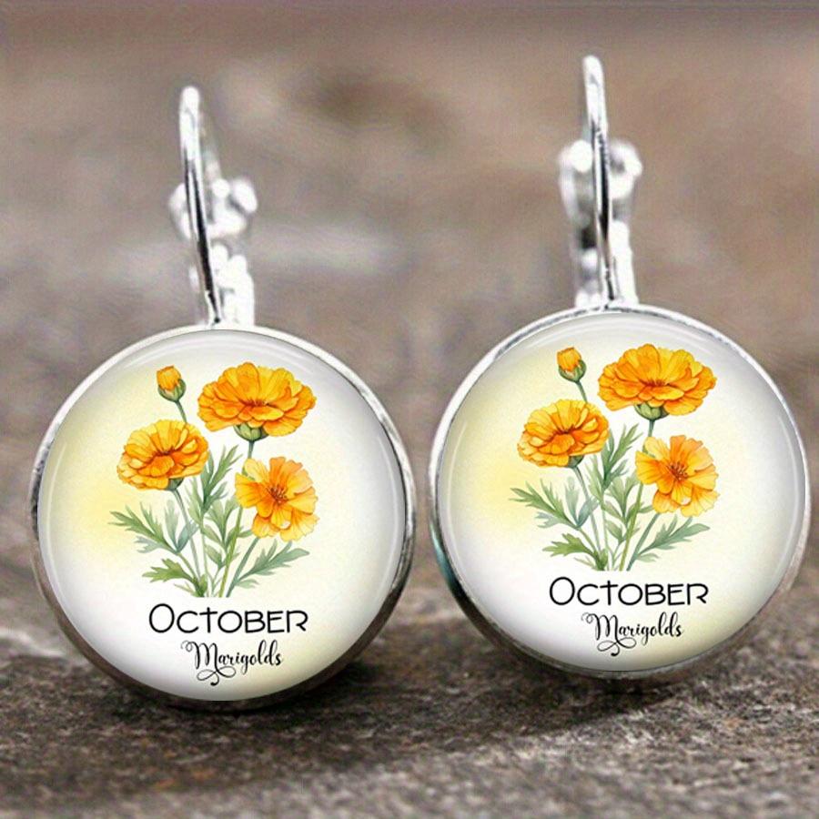 Fashion Earring Y2K Vintage Marigold Time Gem Flower Ear Buckle