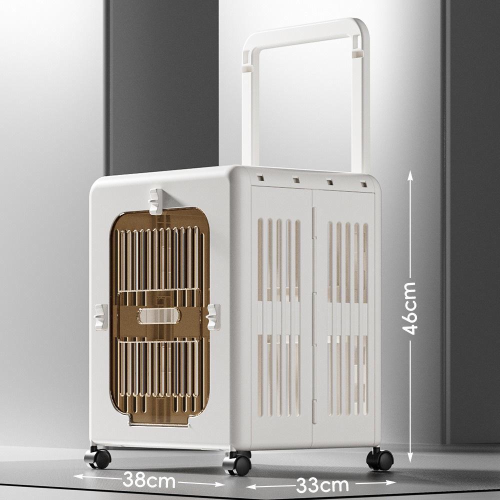 Foldable Large-Capacity Pet Luggage: Detachable Pull-Rod Box for Cats and Small Dogs