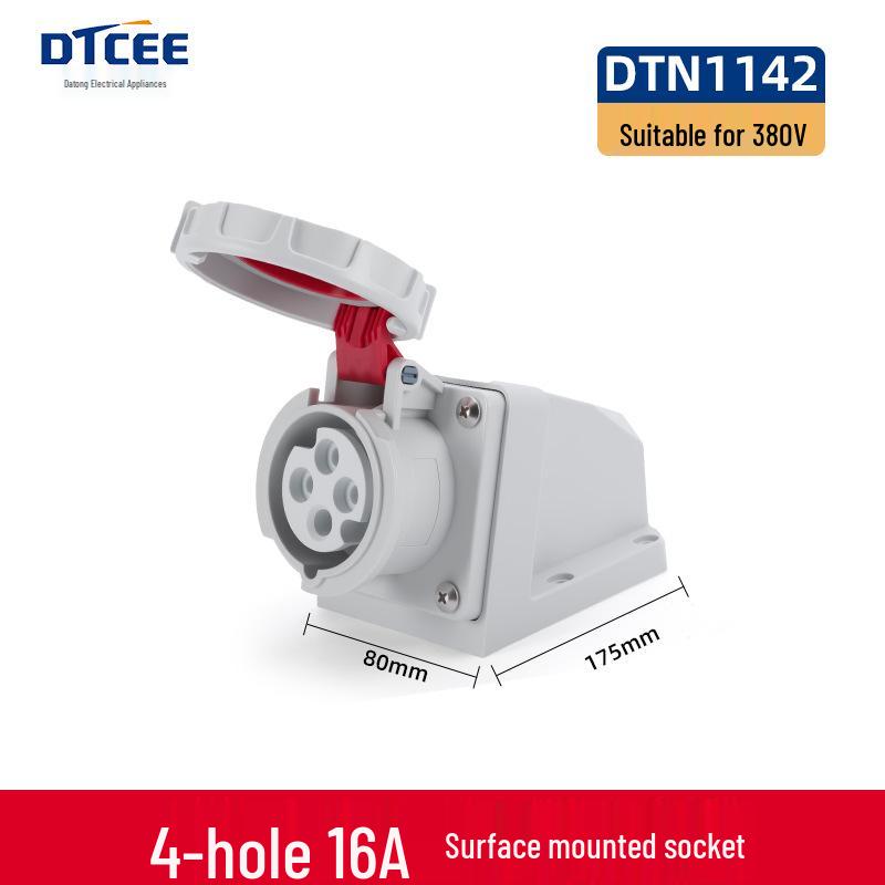 IP67 Waterproof Aviation Connector, 3-4-5 Core, 16/32A, Three-Phase Four-Wire, Non-Explosion-Proof