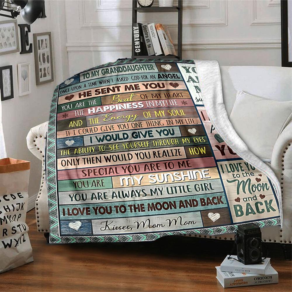 1PC Heartfelt Messages for Granddaughters Blanket, Throw For Sofa, Bed, Travel, Printing Blanket With Soft And Warm Fabric Yy250918186