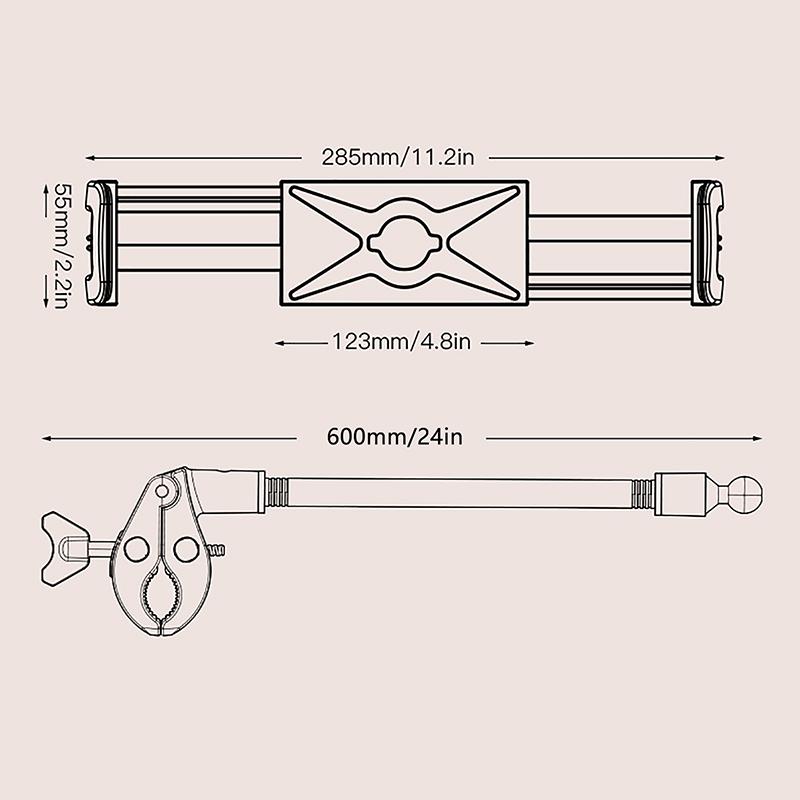 

Держатель для планшета Крепление на велосипед Подходит для iPad/телефона 4-13 Для беговой дорожки Peloton, Улучшенное крепление-зажим на гусиной шее для спин-байка