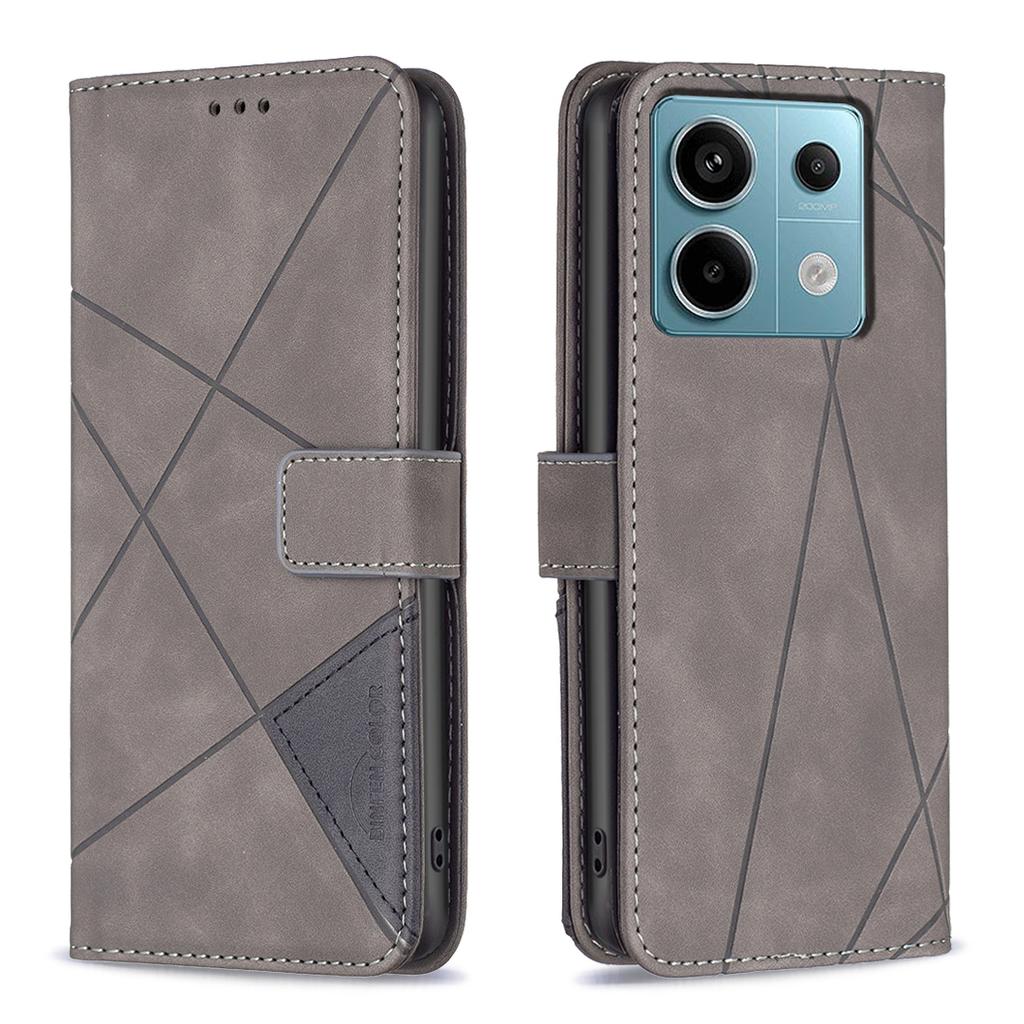 BINFEN COLOR For Xiaomi Redmi Note 13 Pro 5G/Poco X6 5G Phone Cases Wallet Stand Geometry Imprinted Leather Cover