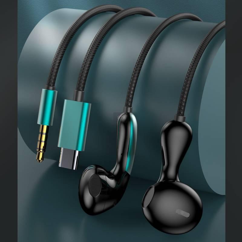 Typec Earphones Inear Gaming Wired Headset Microphone Red Green Esports Sound