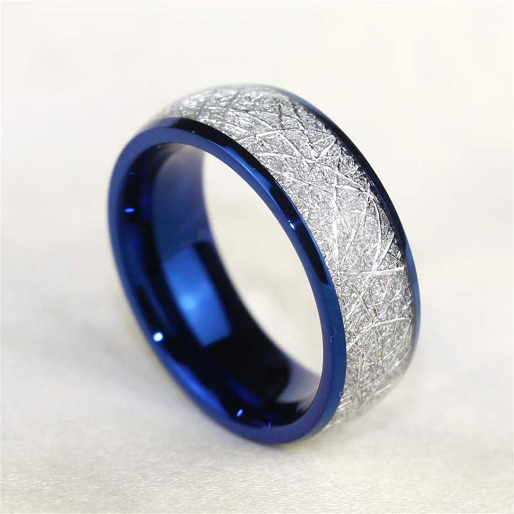 Fashion Couple Rings Romantic Women Heart Zircon Stone Rings Set Men s Blue Stainless Steel Ring Wedding Party  Gifts 6