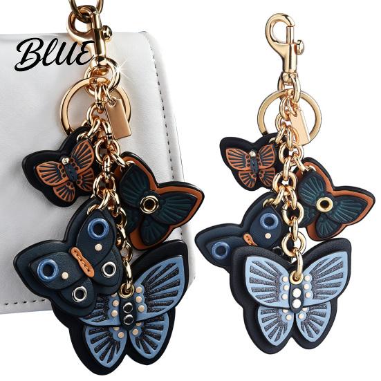 Durable Butterfly Keyring Keychain Pendant Imitation Leather Texture Key Chain