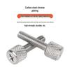 Chrome-Plated Knurled Cross-Head Thumbscrew, Iron Flat Head, M5 Bolt Screw, Large/Small Cap Options