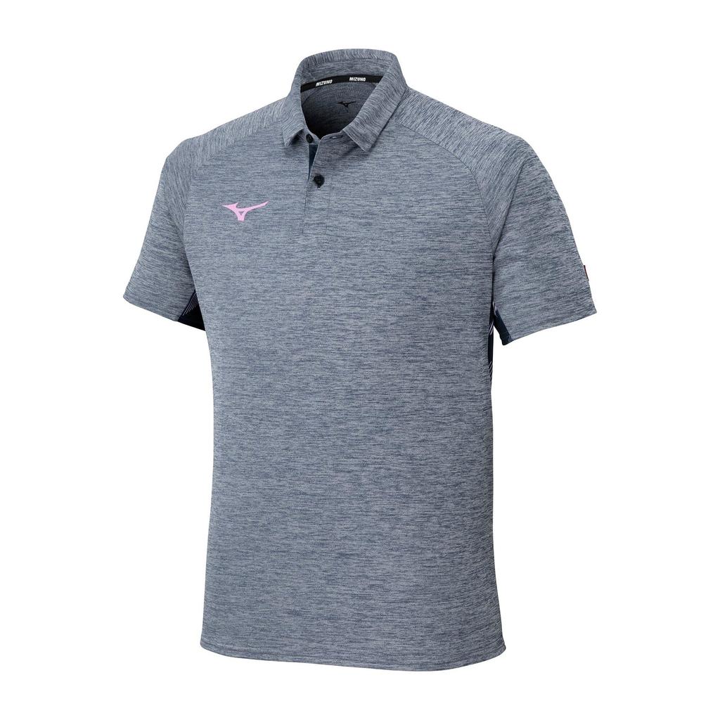 Mizuno Table Tennis Game Short JTTA Dress Navy Shirt, Sleeve, Certified, Moisture-Wicking, Quick-Drying, Unisex, 82JAC105,