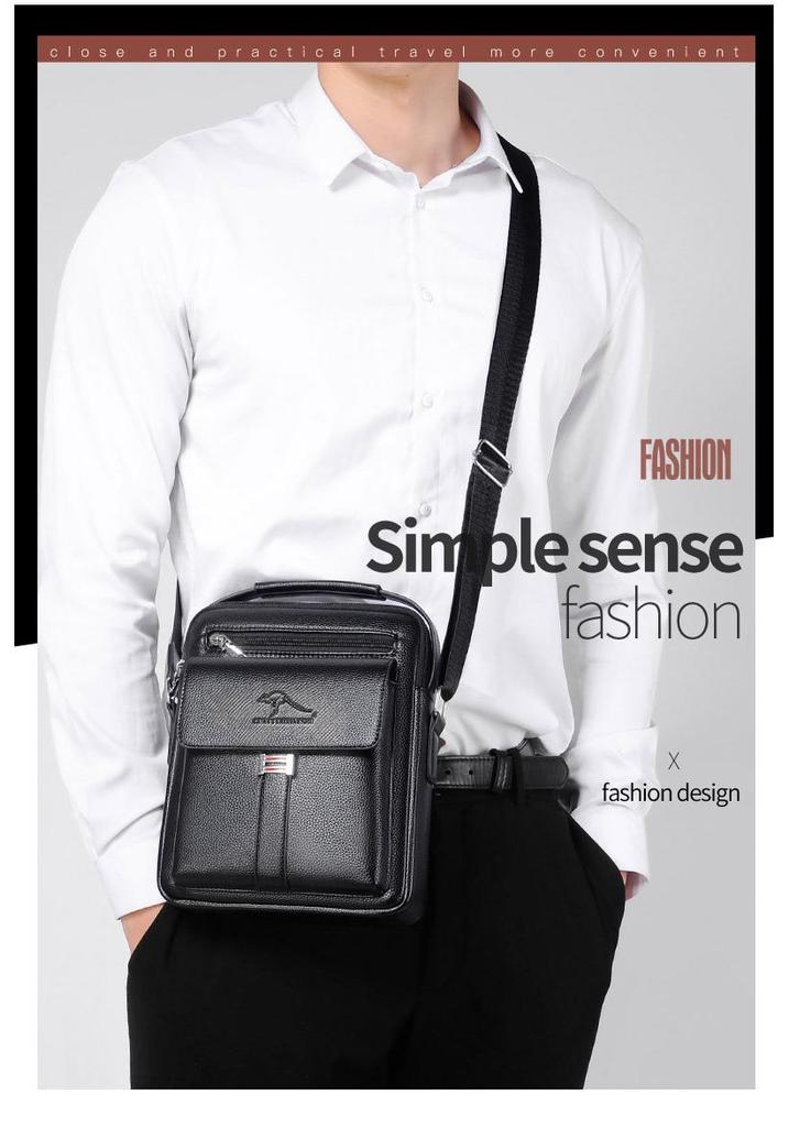 Men's Multi-Functional Crossbody Handbag - Double-Layer, Large Capacity, Fashionable Design