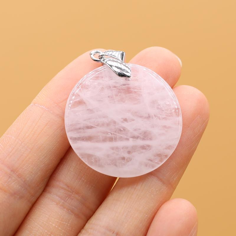 

1 шт. кулон с кристаллами исцеления ауры, модные круглые подвески из натурального камня для самостоятельного изготовления ожерелий, серег, украшений, аксессуаров, креативных ювелирных изделий, подарков 1Pc-30mm