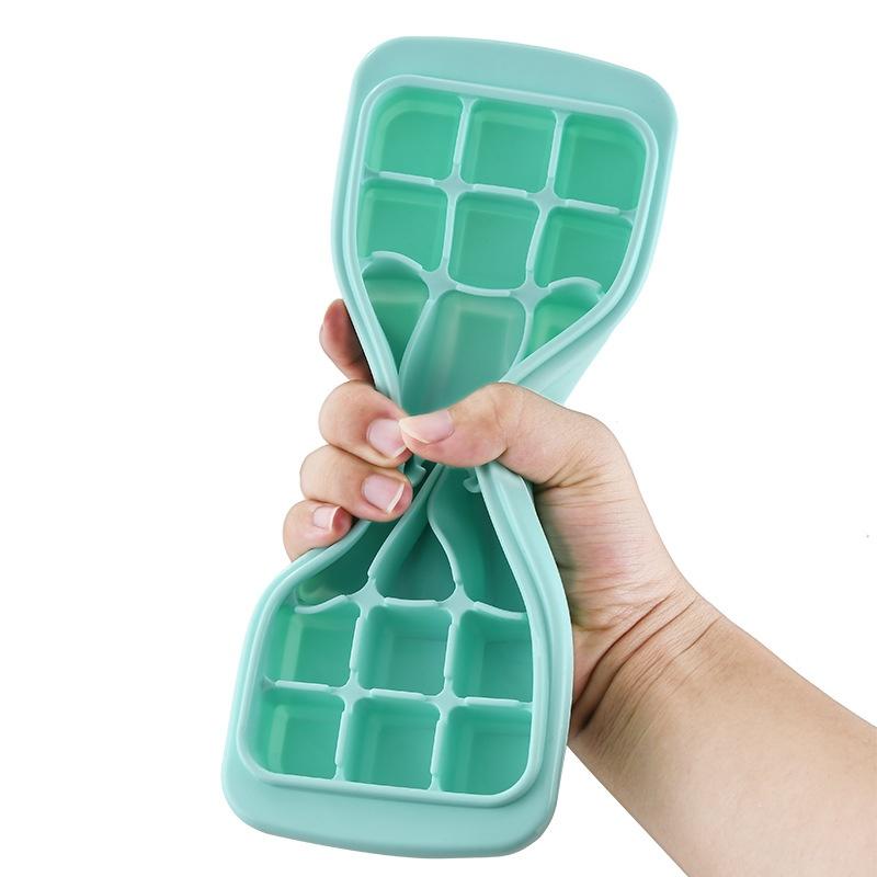4-farbige Mehrzweck-Abdeckung, Silikon-Eiswürfelform, Sushi-Kuchenform, rechteckige Eiswürfelform