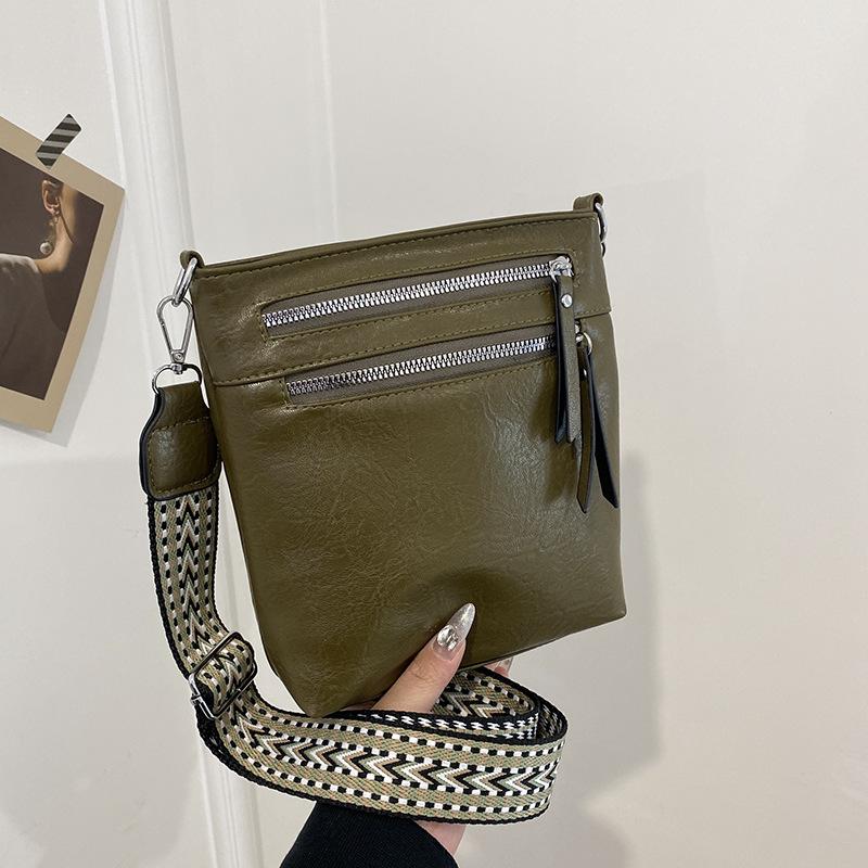 New Women's Bag Simple Retro Women's Messenger Bag Removable Jacquard Wide Shoulder Strap Versatile Shoulder Bag