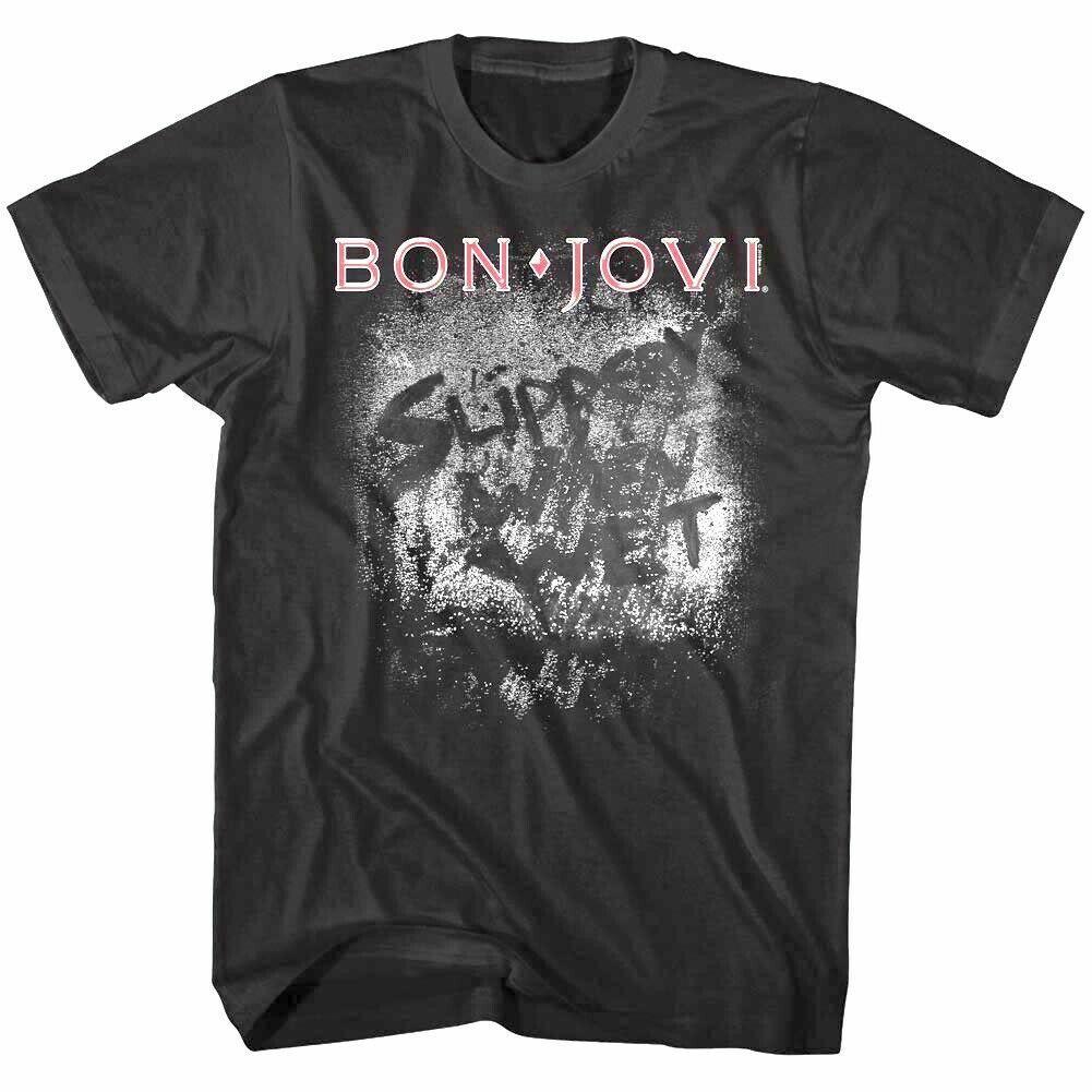 Bon Jovi Slippery When Wet Steam Men T Shirt Rock Album Cover Concert Merch M