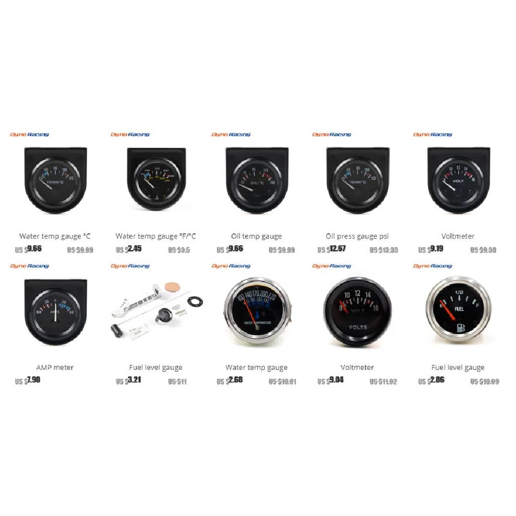 2inch 52mm Electrical Mechanical Car 12V DC Water temp Temperature Gauge Black Face Fahrenheit Water Temp meter
