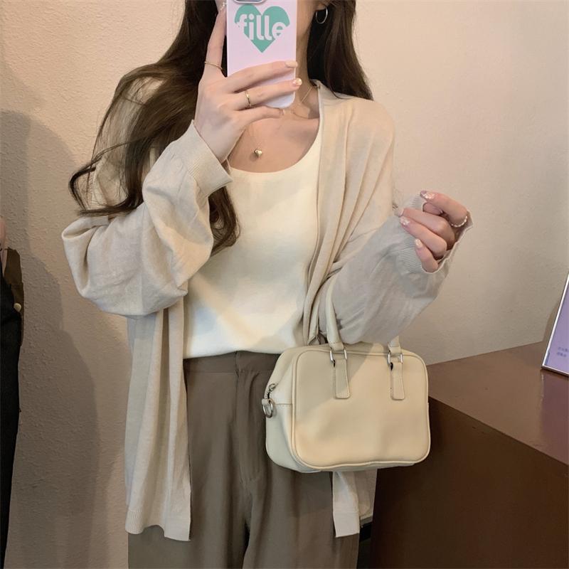 Women s Knitted Cardigan - Early Autumn 2025 Collection, Loose & Lazy Style XS