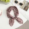 Silk Scarf New Fashion Neck Protection Small Shawl Retro Literary Scarf Double-sided Floral Headscarf Headband Cotton and Linen Square Scarf