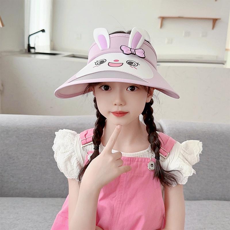 Children's Hat Girl Cartoon Big Hat Brim Sun Protection Hat Little Girl Outdoor Summer Sky Top Sun Hat