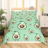 Avokado Dynetrekk sett for barn Kawaii Sengesett Cute Fruits Dynetrekk Twin Size Tropical Botanical Cartoon Quilt Cover