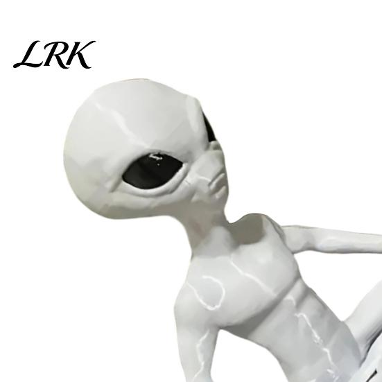 Creative Desktop Ornament 3D Printed Alien Model, Funny Yoga Zen Statue for Bay Window Decoration Room, Meditation Space, Living Office Decor,