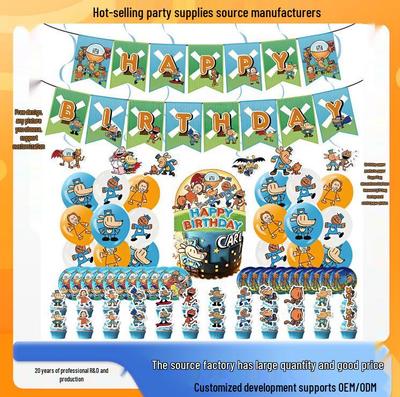 Detective Dog Birthday Party Decoration Set: Banner, Cake Toppers, Balloons, Flags. In Stock!