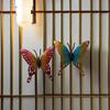 4Pcs Cute Butterfly Wall Art Hanging Creative Animal Statues Butterflies Sculpture Ornaments  Yard