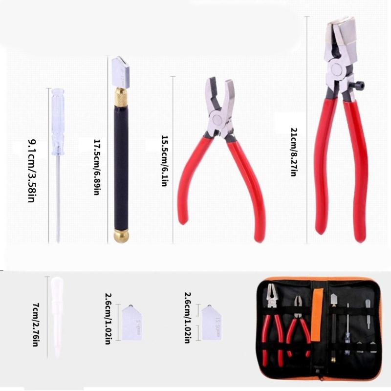 Glass Cutting Tool with Adjustable Pressure Control and Rubber Handle for Ceramic Tiles Crafting Accessories