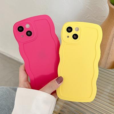 Candy Color Wavy Silicone Phone Case Shockproof Cover For iPhone 15 14 Pro Max 13 12 11 XR 8 Plus