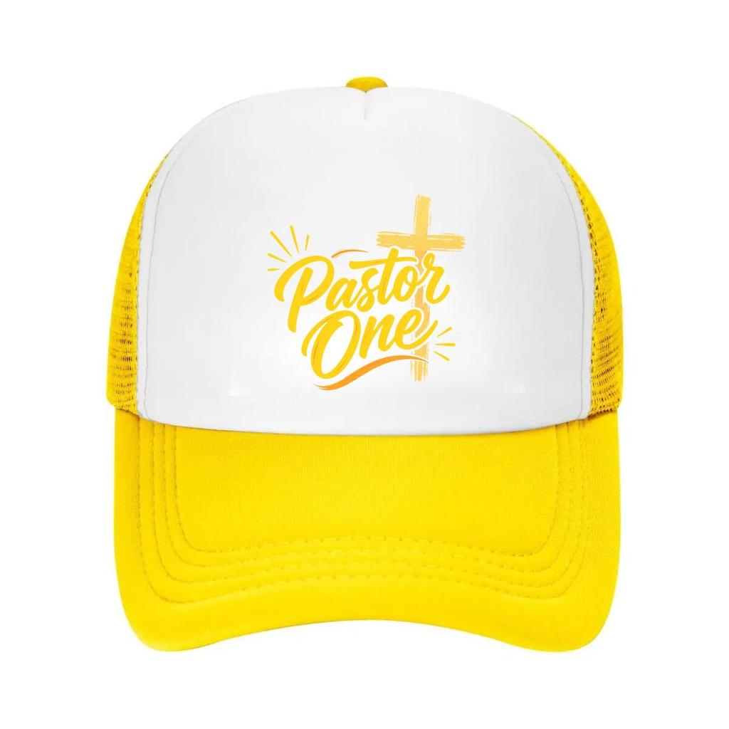 Pastor Faith Cross Lettering Design Mesh Baseball Cap Casual Hat Outdoor For Womens Unisex FeUnisex