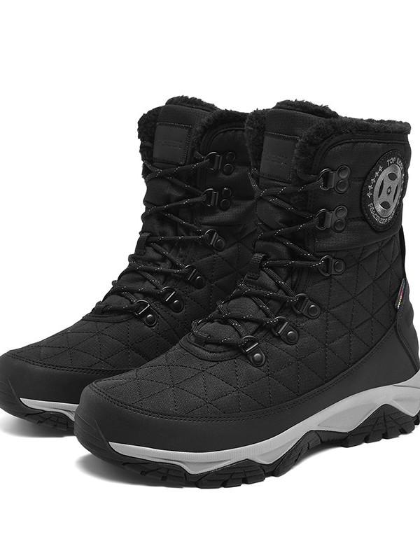 Winter Fleece-Lined Waterproof Snow Boots: Warm, Thick, Height-Boosting, Windproof, Mid-High Tube Unisex Travel Boots for Below Zero Outdoors