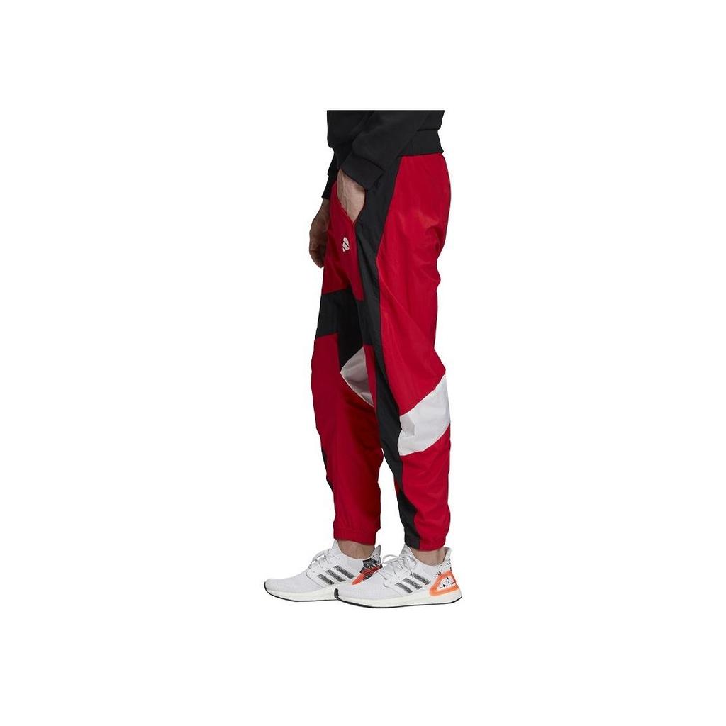 adidas M O Form Hose Gespleißt Verjüngter Bund Bequem Gestrickt Sportliche Jogginghose Herren Rot Schwarz FI4685