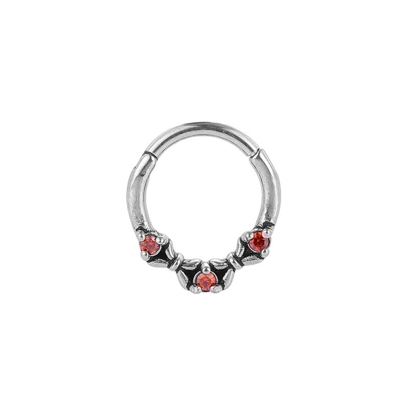 316L Stainless Steel Zircon Flower Web Nose Ring Stud.
