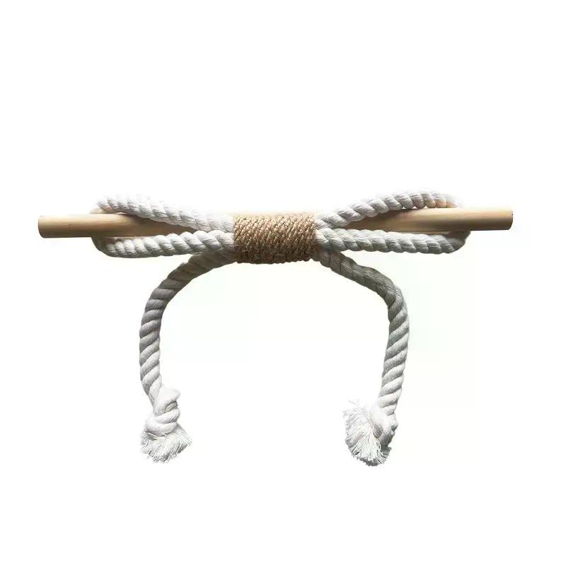 1Pcs Simple Curtain Binding Rope Solid Wood Stick Thick Cotton Rope Hemp Rope Bedroom Living Room Decoration Curtain Buckle