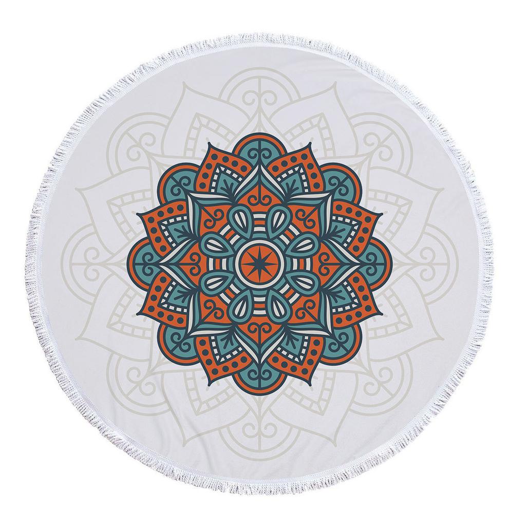 Bohemia Mandala Round Beach Towel Tassels Microfiber Exotic Flower Geometric Pattern Bath Towel Picnic Yoga Mat Bikini Cover Up
