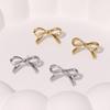High-End Geometric Bow Stainless Steel Stud Earrings for Women