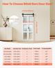 Puerta de Granero Plegable Doble, 914 x 2134 mm, MDF con Vidrio Templado Puertas Correderas Plegables Dobles para Armario, Kit de Herrajes Incluido, Diseño Ahorrador de Espacio, Pre-ensamblado