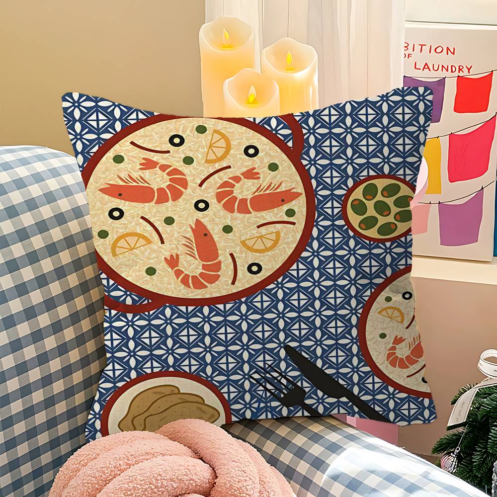 Japanese Foods Whitepaper Pillow Anime Pillow Sofa Bed Head Pillow Cover Cushion Cover 45x45 Cm Fashion