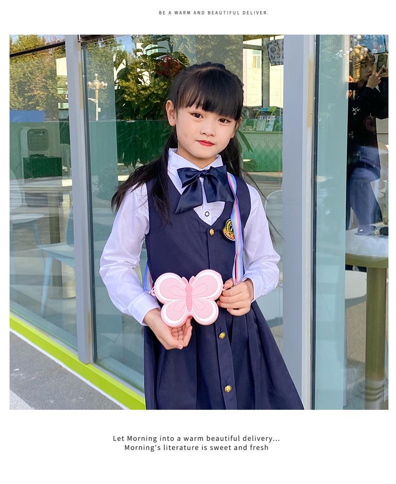 Modna silikonowa torebka crossbody dla dzieci w kształcie motyla z kokardką - Idealna do przedszkola