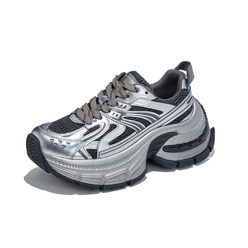 Suction Film Sole Dad Shoes Women's 2025 Autumn New Thick-soled Heightening Sports Shoes Women's Casual Versatile Running Women's Shoes