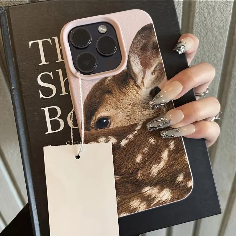 Nahaufnahme Sika-Hirsch Illustration Muster TPU Hülle für iPhone 17 Pro Max 16 15 14 13 12 11 XS XR X 7 8 Plus Stilvolle TPU Weiche Abdeckung